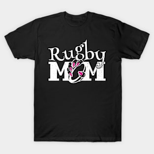 Rugby Mom Funny Women Mommy Mother's Day Distressed T-Shirt